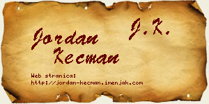 Jordan Kecman vizit kartica